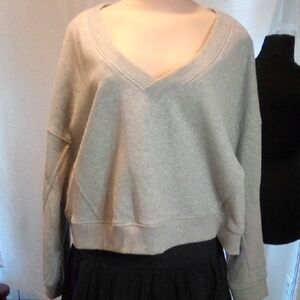 JoyLab Heather Gray V-Neck Sweater